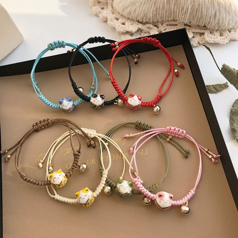 Bracelet Porte-Bonheur Maneki-Neko en Céramique