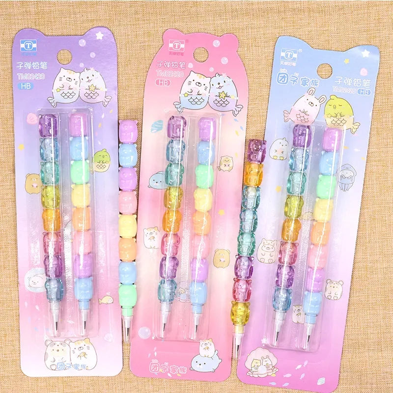 Crayon Empilable Visages Animaux Multicolore Pastel