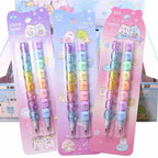 Crayon Empilable Visages Animaux Multicolore Pastel
