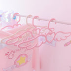 Cintre Cœur Ailé en Plastique Rose Pâle et Crème