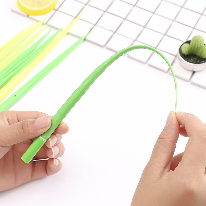 Ensemble de Stylos Herbe Vert et Jaune en Pot