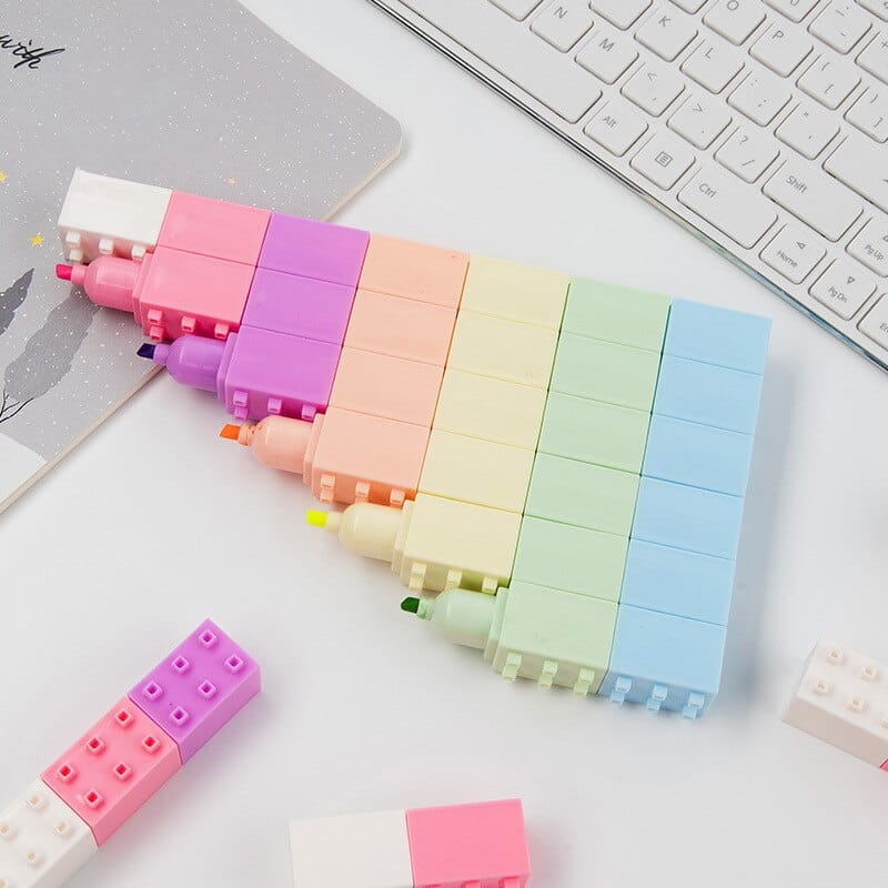 Surligneurs Blocs Empilables aux Couleurs Pastel