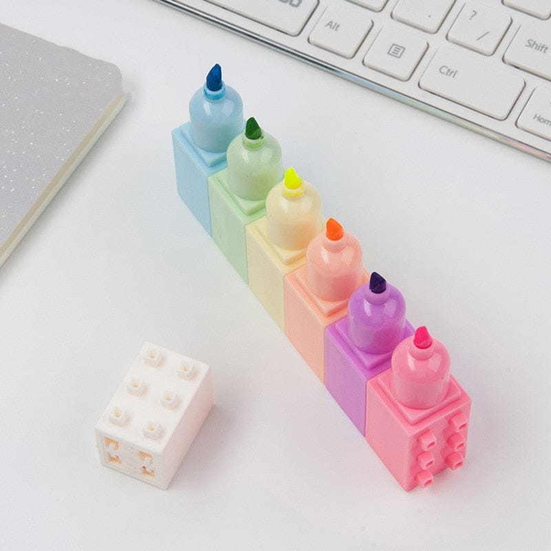 Surligneurs Blocs Empilables aux Couleurs Pastel