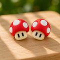 Boucles d'Oreilles Champignon Rouge