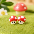 Boucles d'Oreilles Champignon Rouge