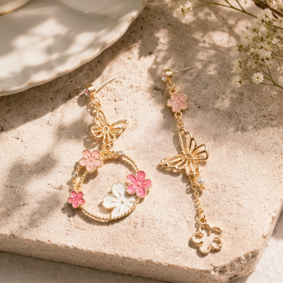 Boucles d'Oreilles Papillon en Sakura
