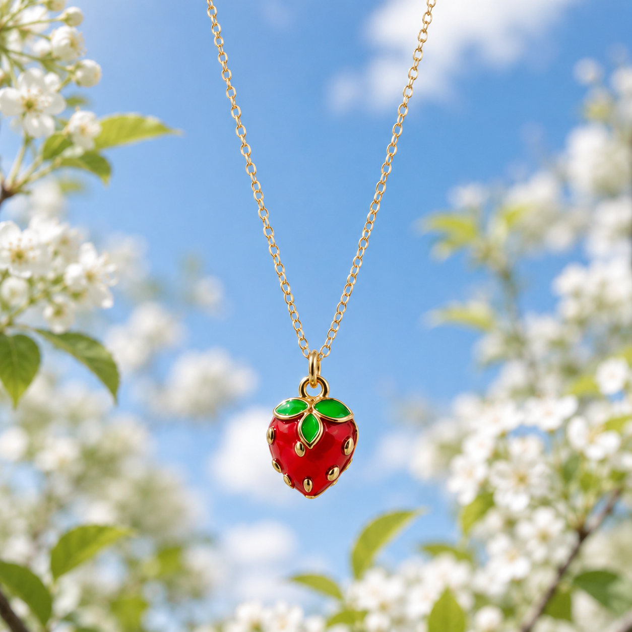 Collier en Fraise Synthétique