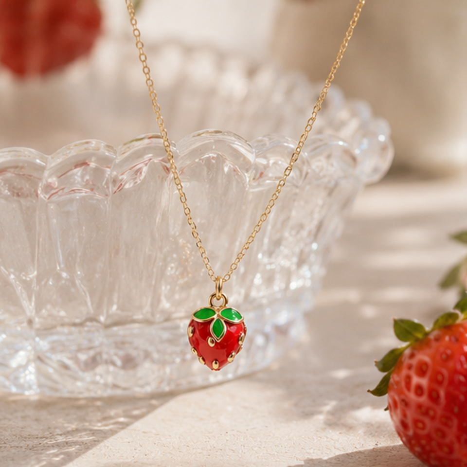 Collier en Fraise Synthétique