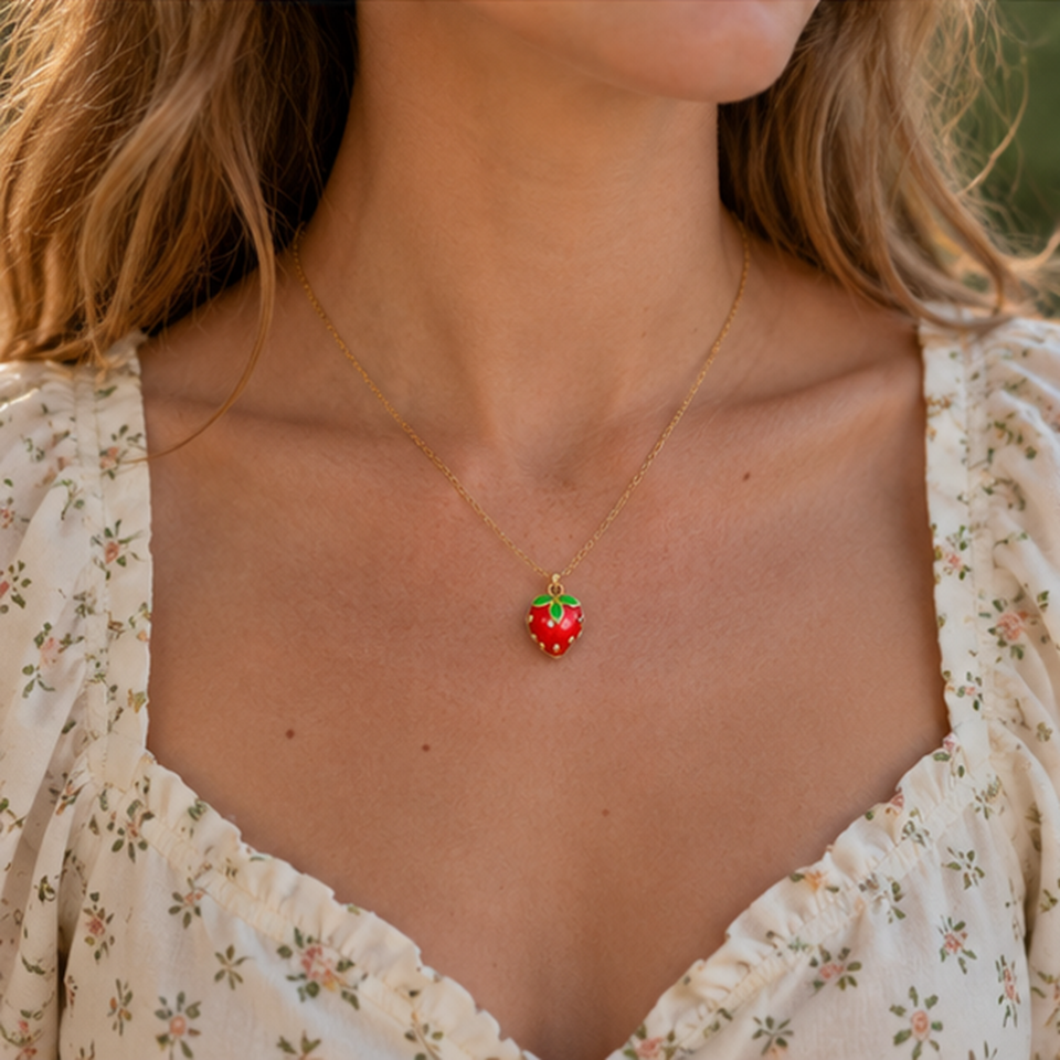 Collier en Fraise Synthétique