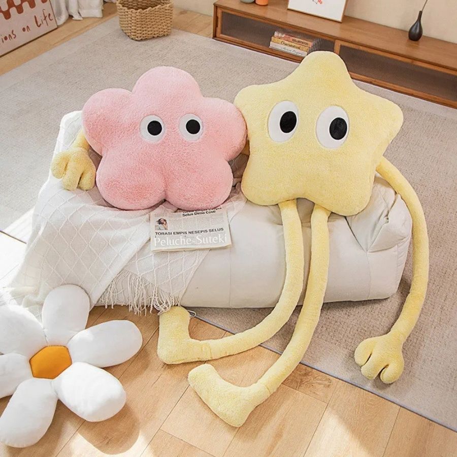 Peluche Étoile Rose Pastel aux Longs Membres