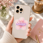 Sticker prénom en Fleur de Sakura Personnalisé