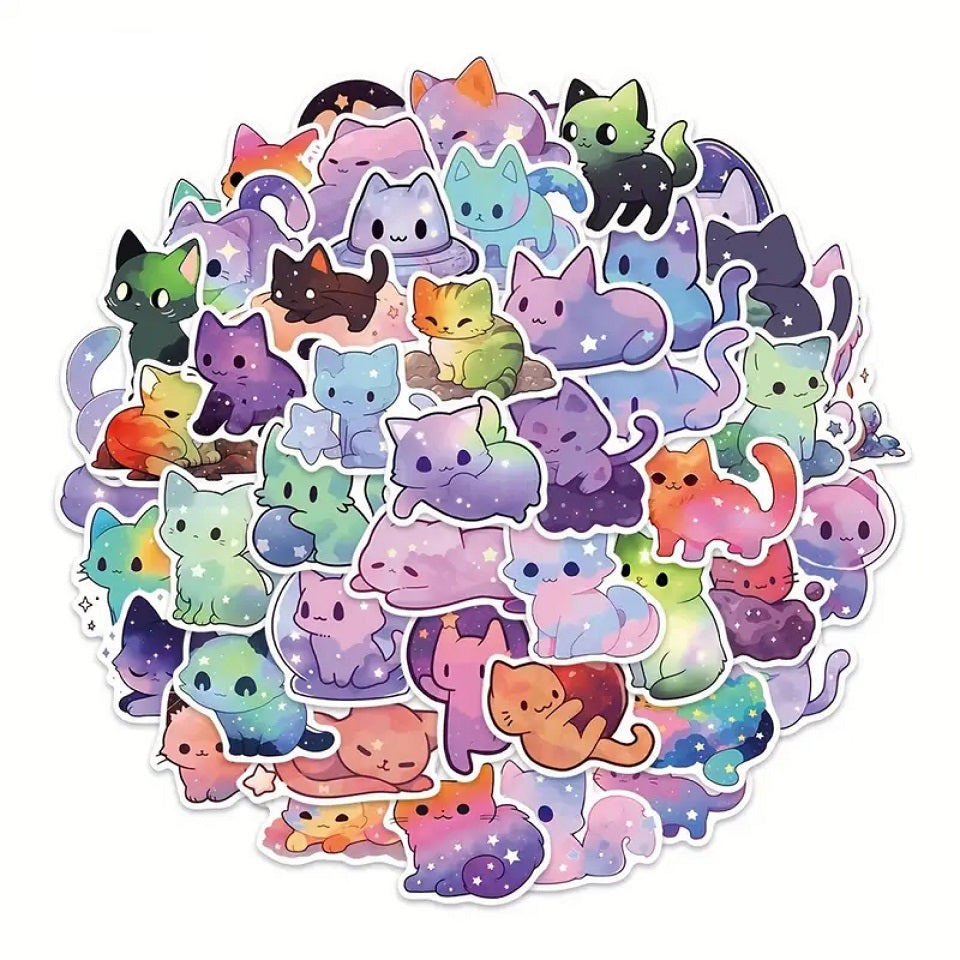 Stickers Chats Galaxie, Lot de 20 Pièces