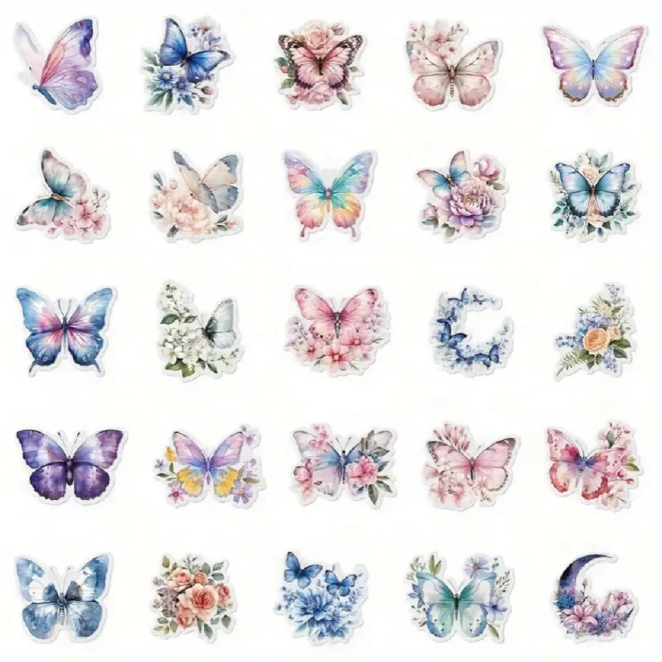Lot de 20 Stickers Papillons Colorés