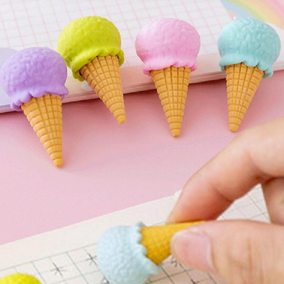Lot de 4 Gommes Glacées Colorées