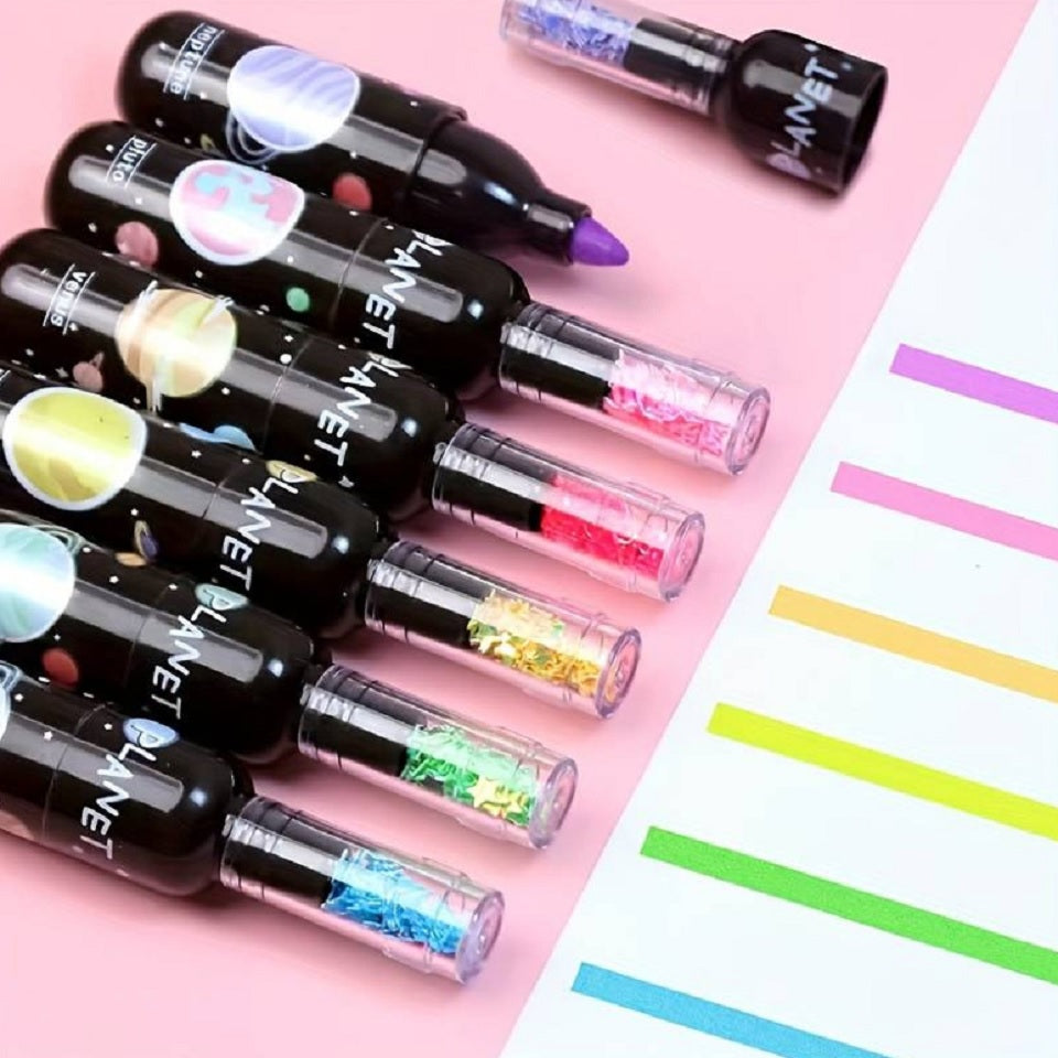 Lot de 6 Surligneurs Bouteille Colorés
