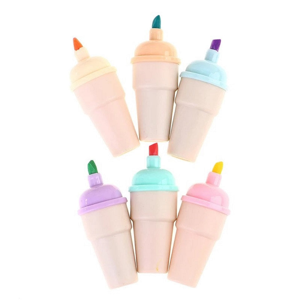 Lot de 6 Surligneurs en Forme de Cornet de Glace