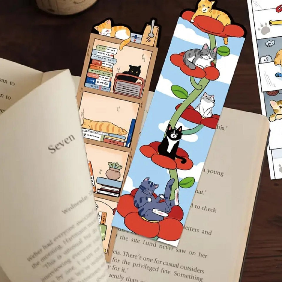 Marque-page en Carton avec Chats Joyeux