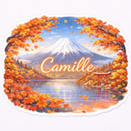 Sticker Prénom Personnalisé Mont Fuji