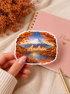 Sticker Prénom Personnalisé Mont Fuji
