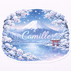 Sticker Prénom Personnalisé Mont Fuji