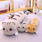 Peluche Chat Oreiller Roux Mignon à Rayures