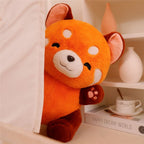 Peluche de Panda Roux Orange Mignon à Queue Rayée