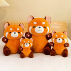Peluche de Panda Roux Orange Mignon à Queue Rayée