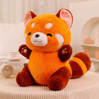 Peluche de Panda Roux Orange Mignon à Queue Rayée