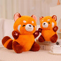 Peluche de Panda Roux Orange Mignon à Queue Rayée
