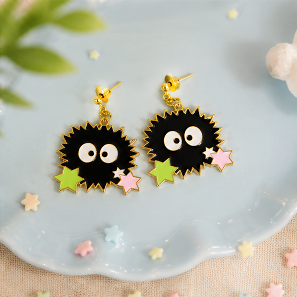 Boucles d'Oreilles Noires Élégantes
