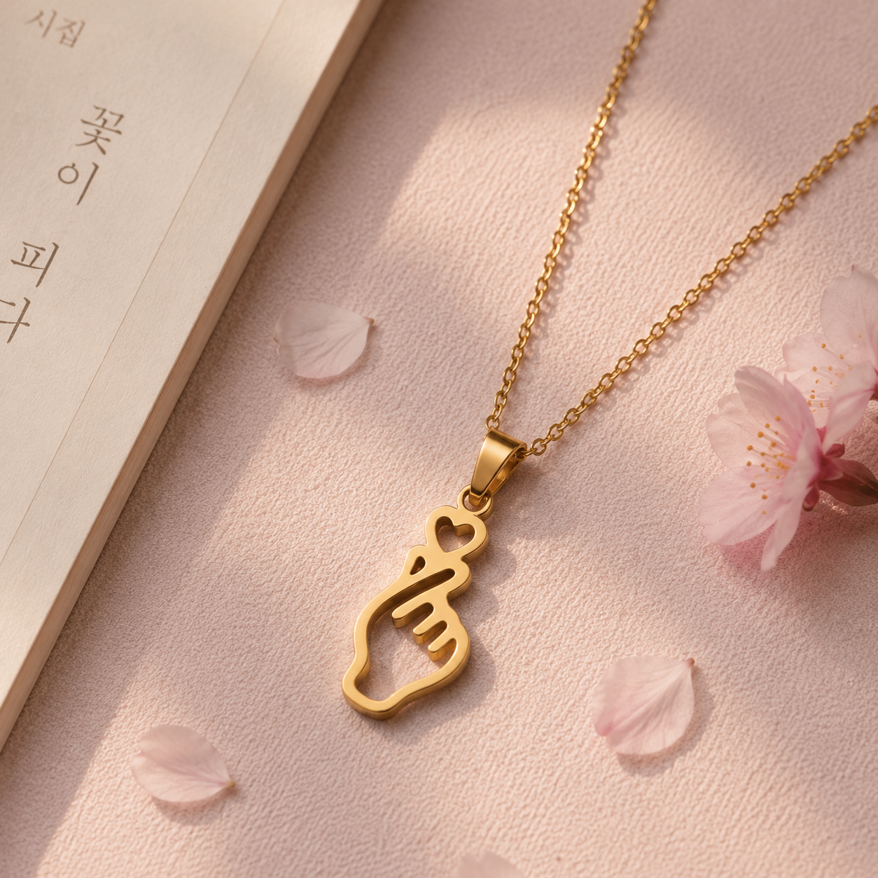 Parure Collier et Boucles d'Oreilles Finger Heart