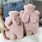 Housse de Bouillotte en Peluche Lapin Gris