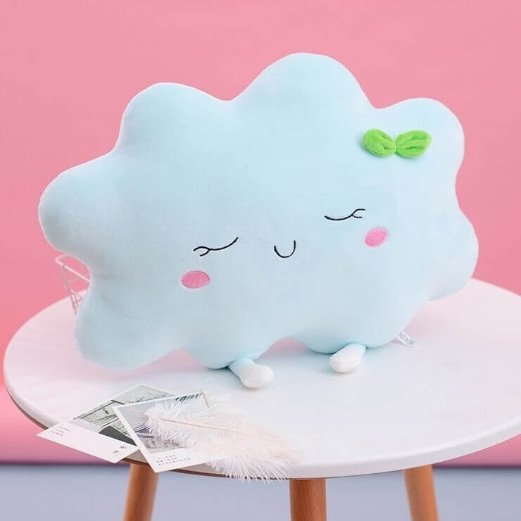 Peluche Kawaii en Nuage Bleu