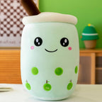 Peluche Kawaii Rose Pâle Boba Tea aux Fraises