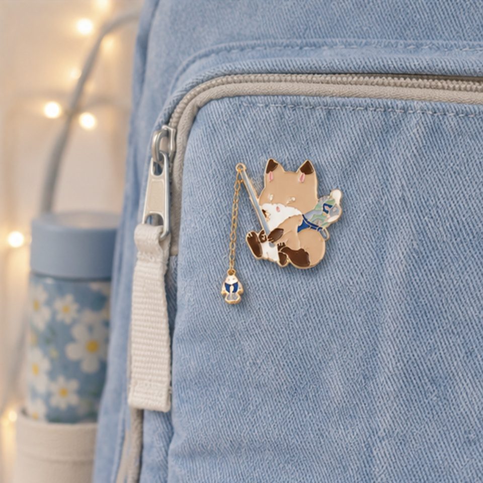 Pin's en Émail Renard Pêcheur