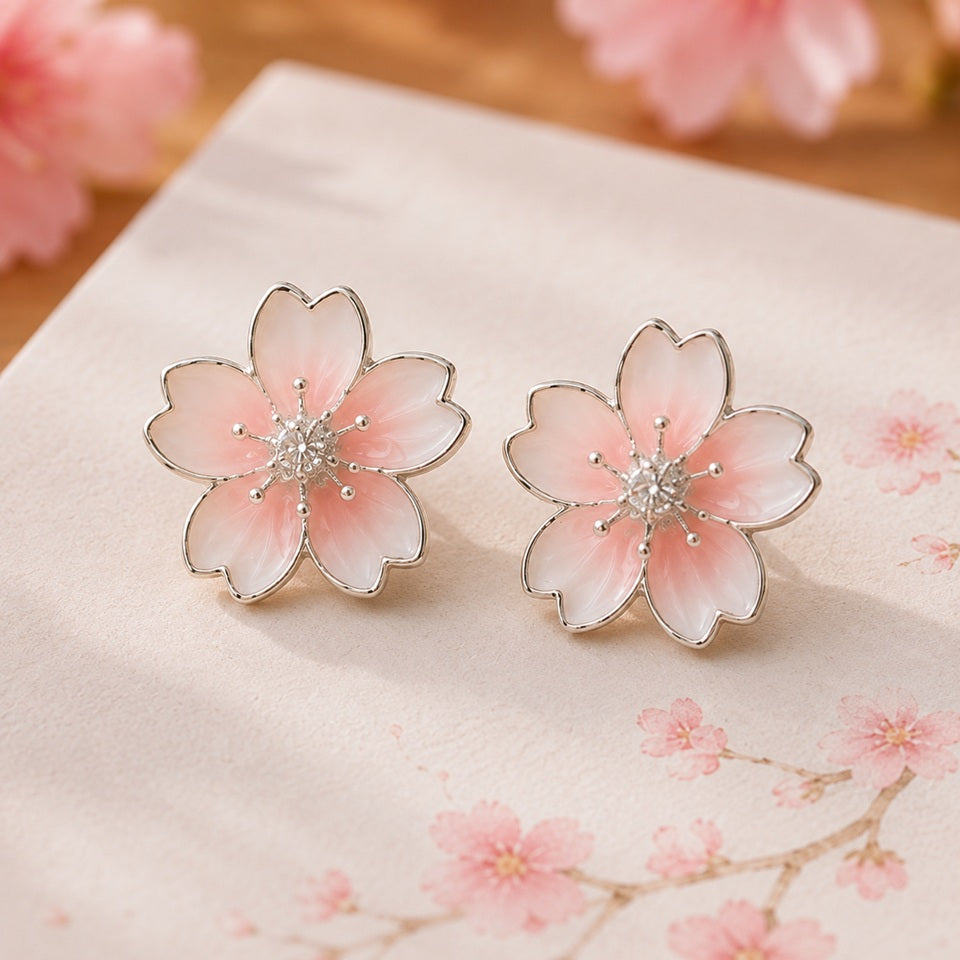 Boucles d'oreilles Fleurs de Sakura