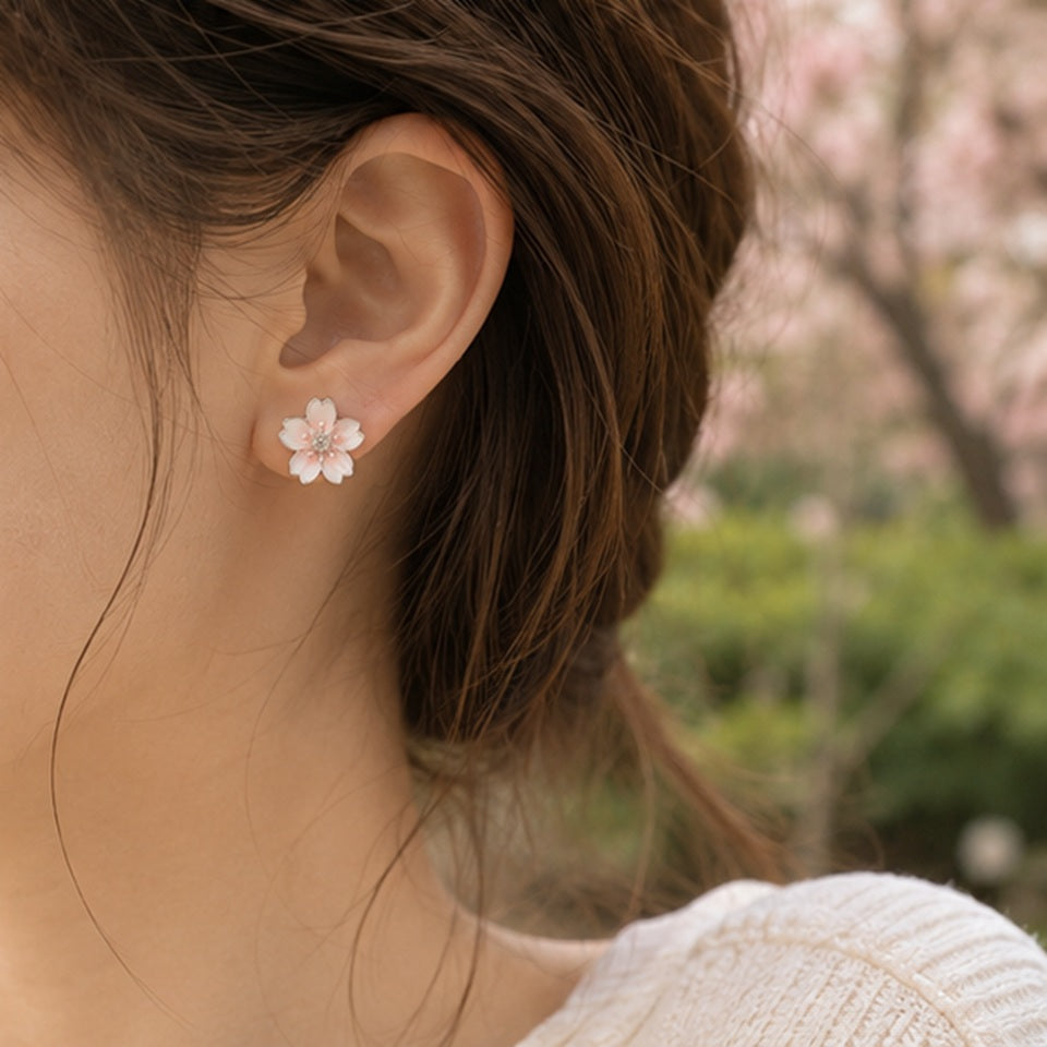 Boucles d'oreilles Fleurs de Sakura