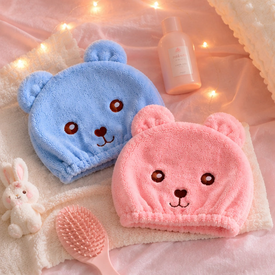 Serviette en Microfibre pour Cheveux Ourson