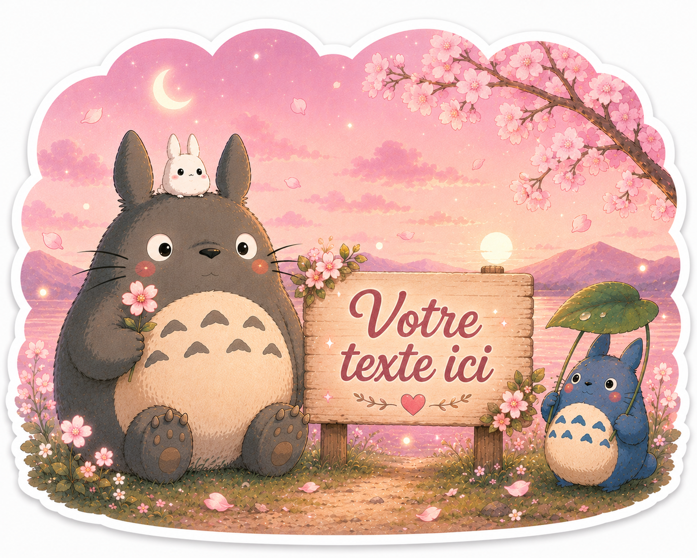 Autocollant Rêveur Rose avec Eva et Personnages Mignons