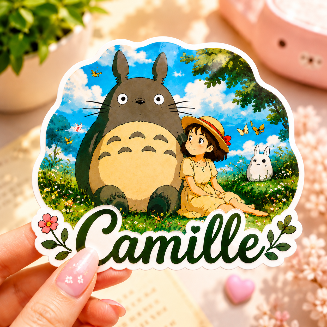 Sticker Prénom Totoro Kawaii Personnalisé