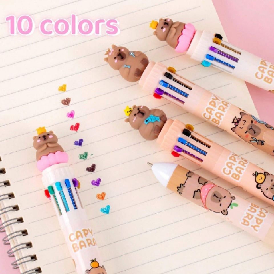 Stylo Capybara à 10 Couleurs