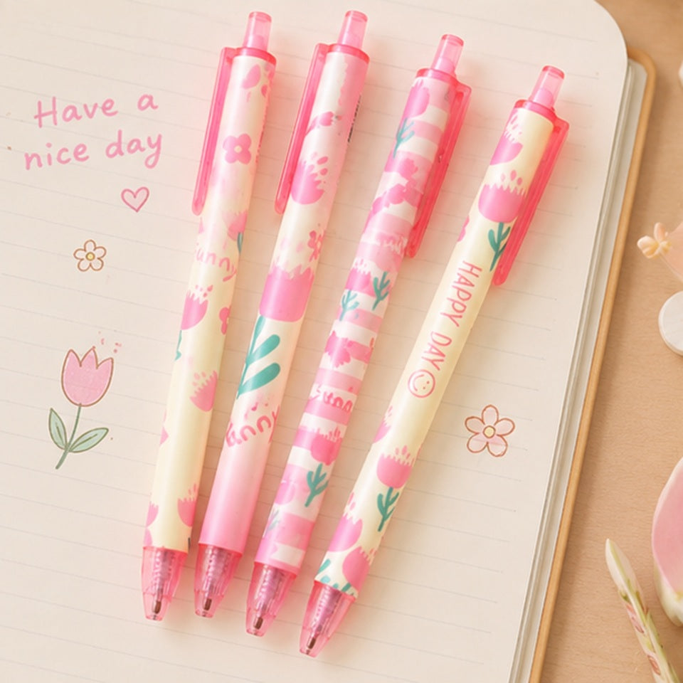 Stylo à Tulipes Roses