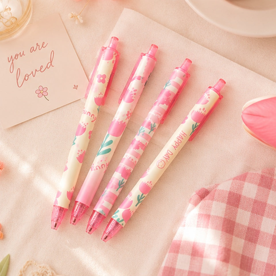 Stylo à Tulipes Roses