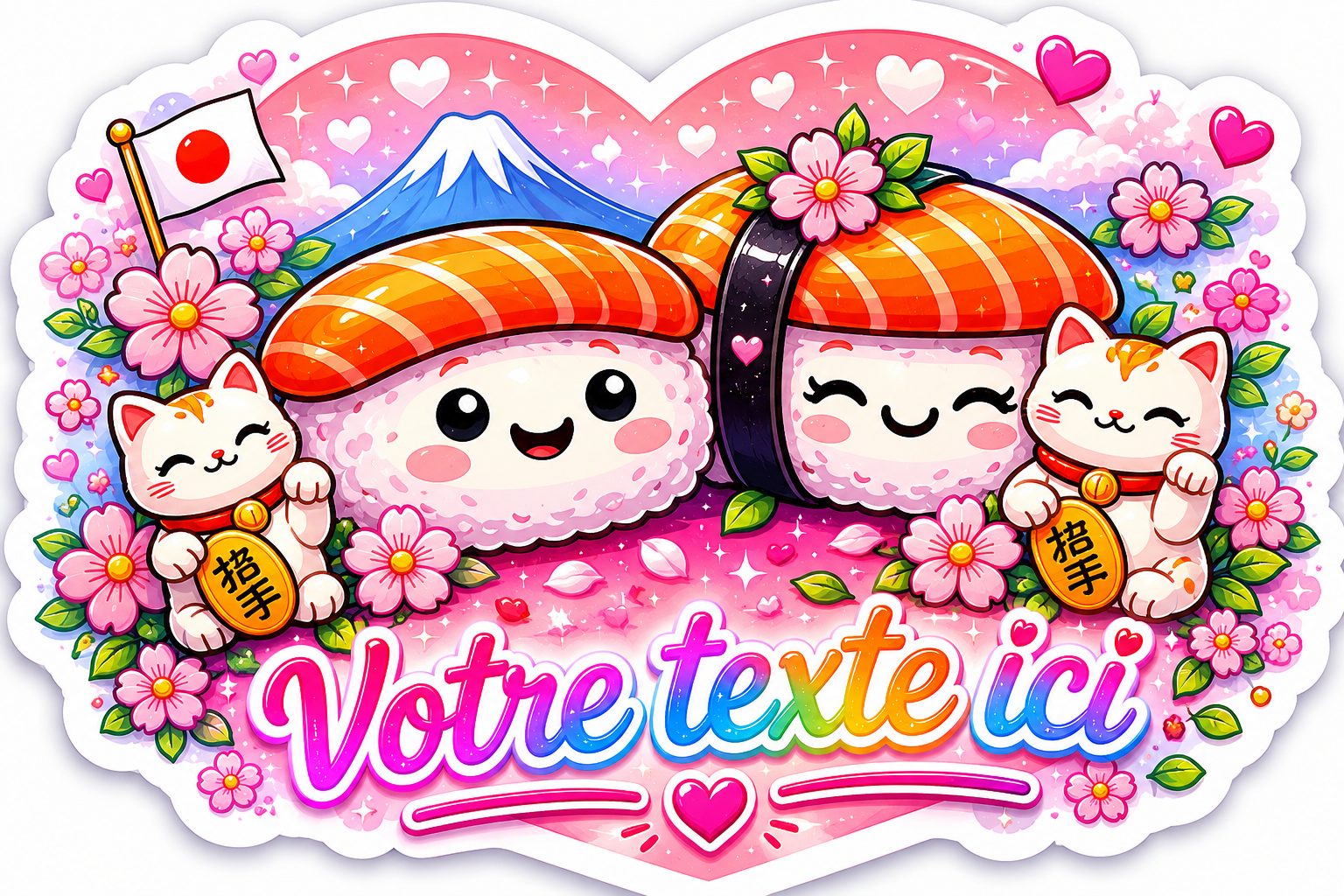 Sticker Prénom Personnalisé Sushis Love