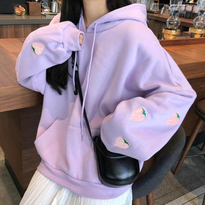 Sweat Fraise Kawaii pour Enfant