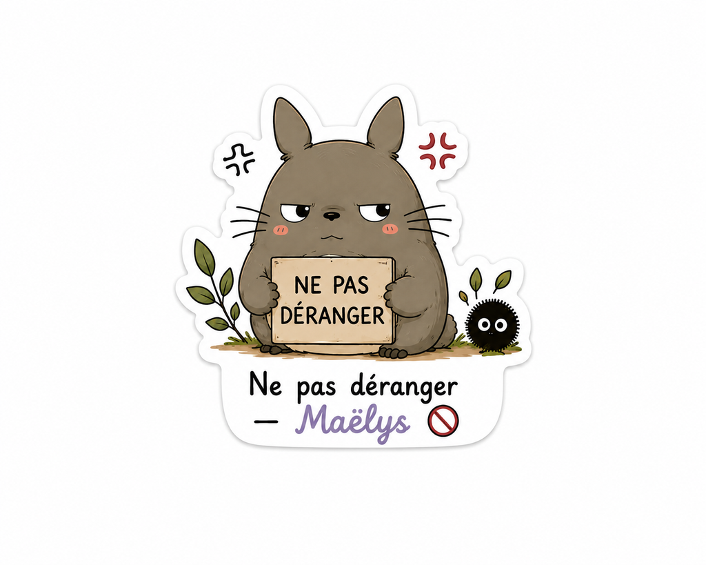Sticker Mood Totoro Ne pas déranger – kawaii personnalisable