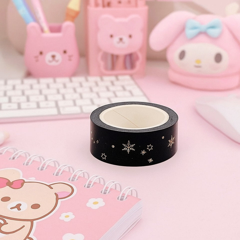 Washi Tape aux Étoiles Dorées