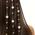 Anneaux de Cheveux dorés aux Fleurs