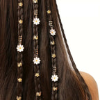 Anneaux de Cheveux dorés aux Fleurs