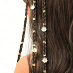 Anneaux de Cheveux dorés aux Fleurs